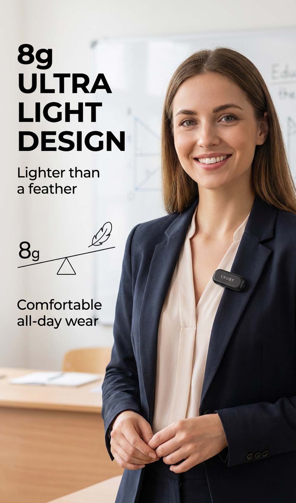 LYNXZ A8 Wireless Mini Mic | 2TX+USB-C | Magnetic | 48kHz/24bit | For iPhone 17/16/15 & Android | Vlog Podcast Streaming