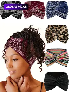 Stylish crossover bohemian hair bands with diverse patterns like leopard and paisley prints. Elastic, comfortable, non-pinching, anti-slip wide-band—must-haves for outfits. Zigzag Headband Boho Headbands Women