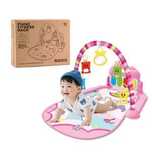 Baby Tummy Time Piano Mat for 0-12 Months – Musical Activity Play Mat with Detachable Linkable Toys