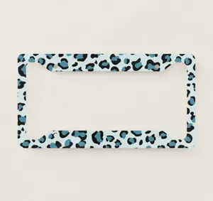 Leopard Print, Leopard Spots, Blue Leopard License Plate Frame