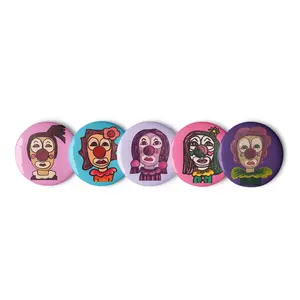 Sad Clown Ladies Set of pin buttons