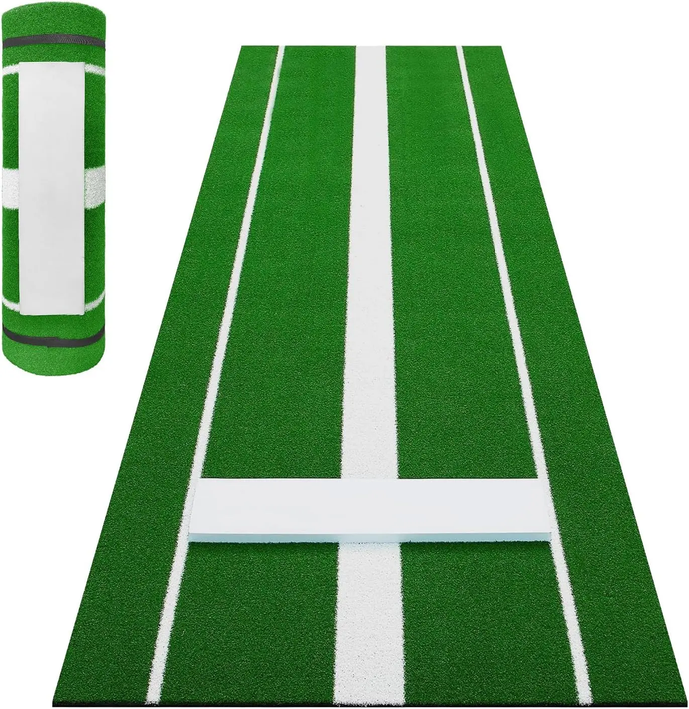 10x3 ft Professional Softball Pitching Mat with Pitching Rubber - Heavy Duty All-Weather Practice Training Mat for Indoor/Outdoor Use - UV-Resistant Non-Slip Fastpitch Pitching Mound