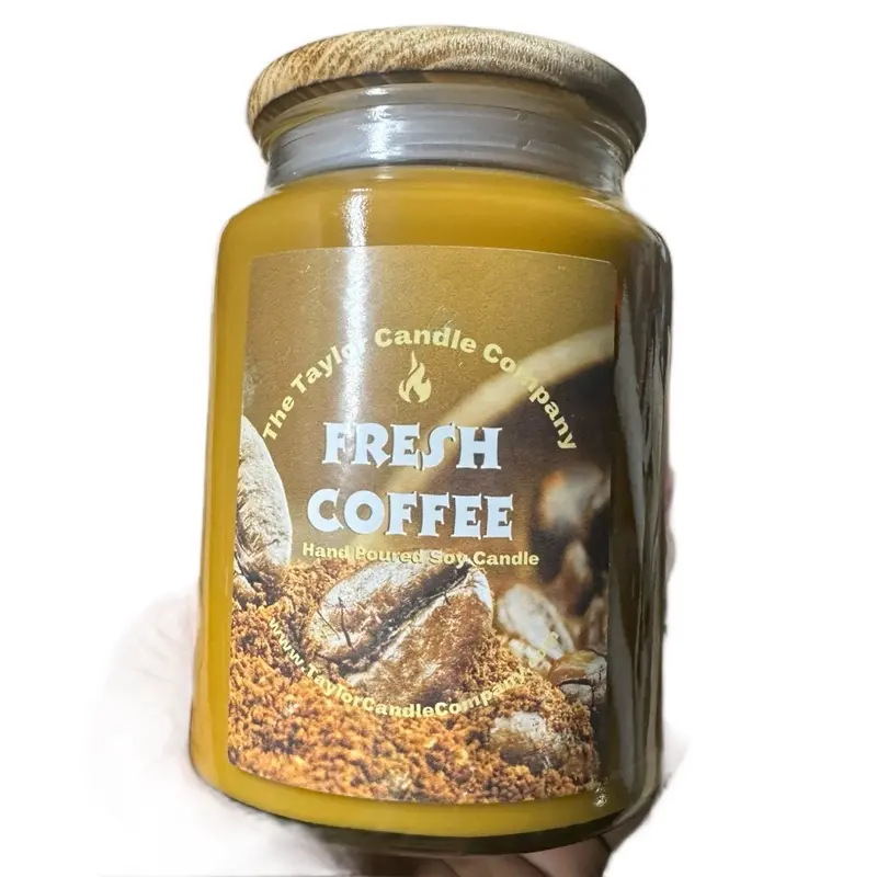 Taylor Candle Company Fresh Coffee Hand Poured Soy Candle - Rich Aroma, Long-Lasting Burn, Perfect for Relaxation