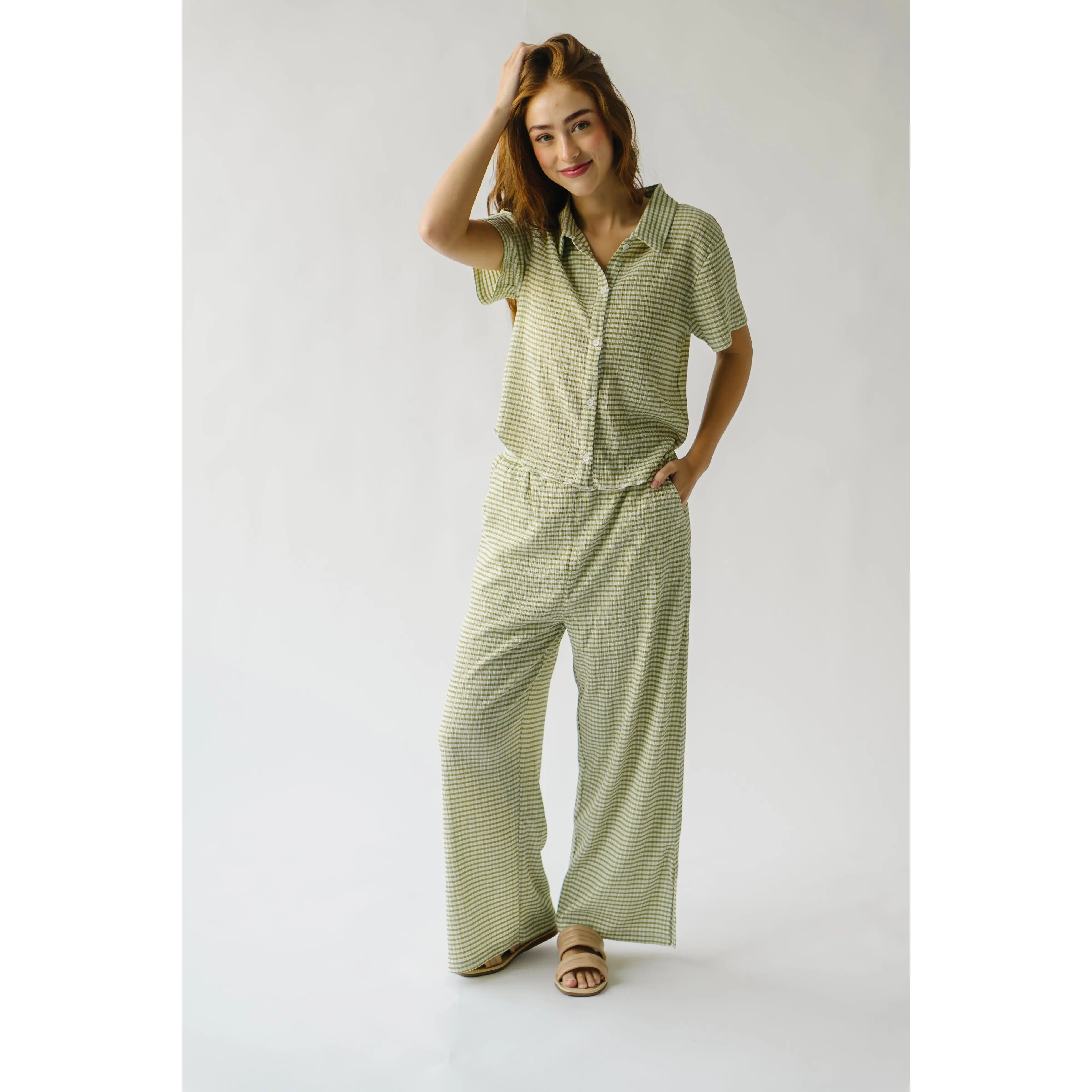 The Berens Textured Pant in Green The Berens Textured Pant in Green