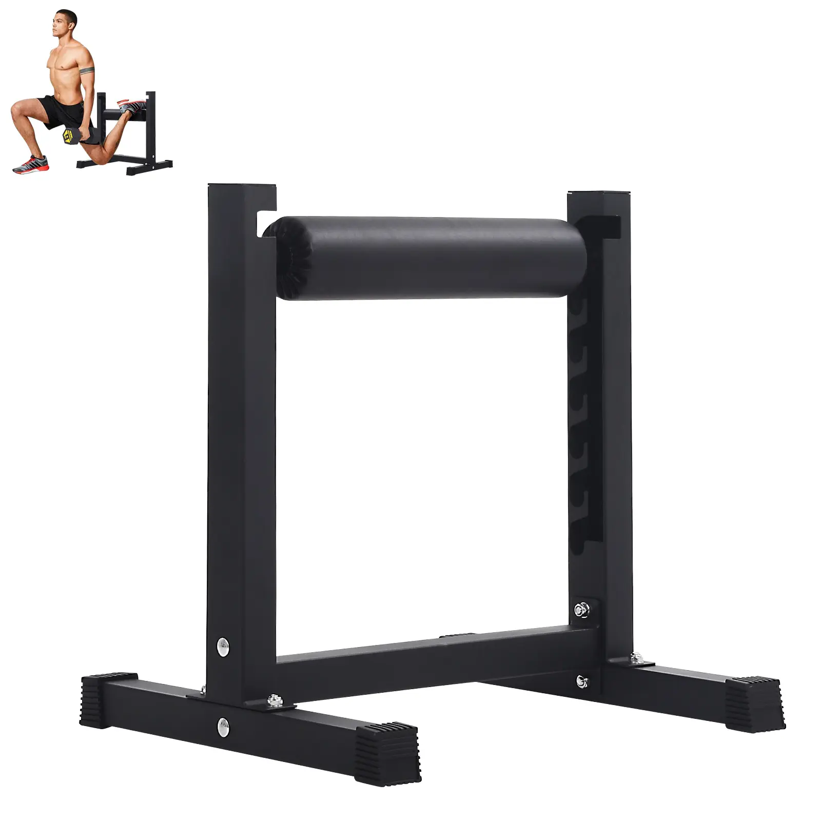 Premium Bulgarian Split Squat Stand with 7-Level Adjustable Single Leg Squat Roller, Heavy-Duty Steel Lower Body Workout Machine for Home Gym, 350LBS Capacity Glutes & Hamstrings Leg Training Equipment, Thick Foam Padded Standalone Fitness Gear