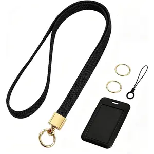 Cute Stretchy Long  Lanyard for ID Badges  & Card Holders, Thin Teacher Lanyard for Women Men