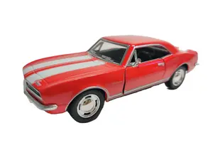 KINSMART 1967 Chevrolet Camaro Z28 Diecast Model 1:37 Scale Red Classic Car with Realistic Design & Pull-Back Action for Display or Playtime