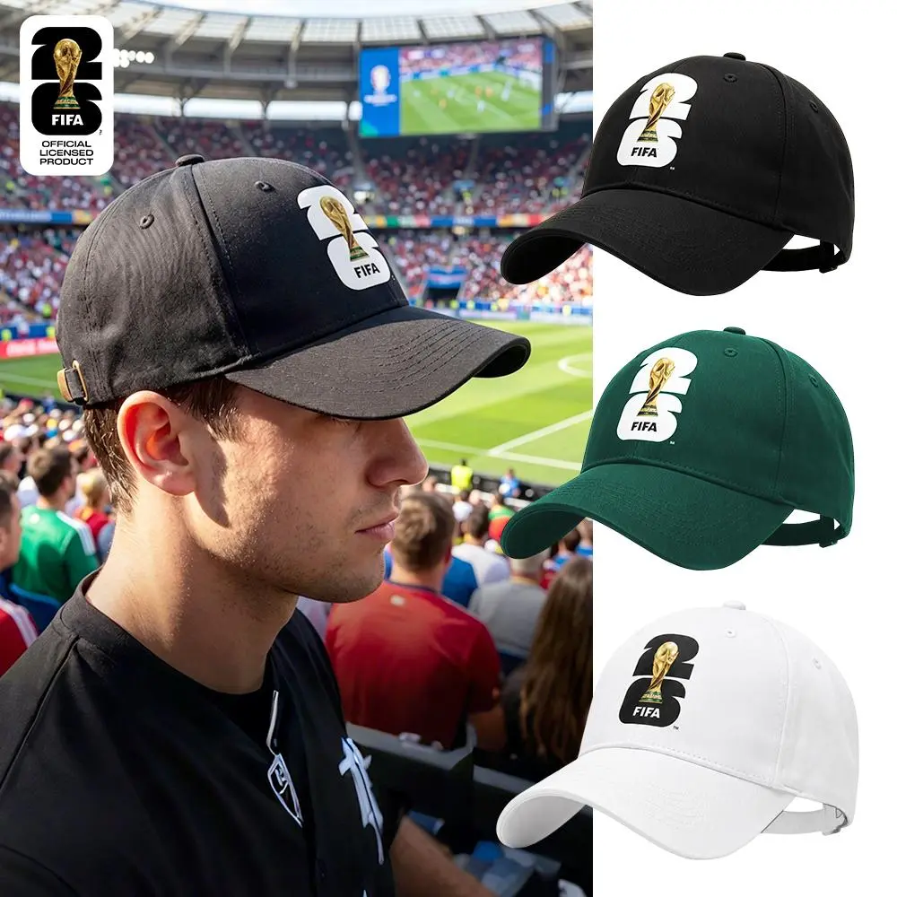 FIFA World Cup 2026 Hat featuring the FIFA Trophy Silhouette—A Collector-Grade Fan Accessory, White/Green/Black Colorway. Baseball Cap, Victory Commemorative Hat, and Casual Team Cap—Ideal for Outdoor Sports., Brand Caps, Graphic Hats