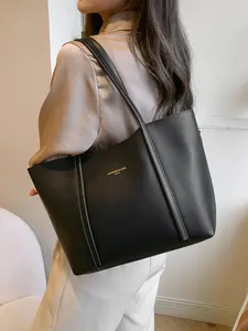 Women's Letter Decor Tote Bag, Fashionable  Shoulder Bag for Daily Used, Casual Trendy Versatile High-quality Daily Commuting Bag, Girl Fashionable Shopping Bag, Handbag Tote Bag