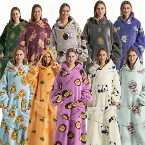 Oversized Sherpa Hoodie Blanket for Men & Women, Heavyweight Cozy Wearable Blanket with Large Pocket, Soft Fleece Pullover for Home Lounging, Movie Nights, Winter Relaxing & Comfortable Adult Gift