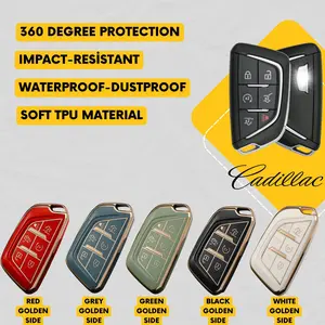 CADILLAC Compatible 6-Button Key Fob Cover for Escalade - Tpu Remote Case