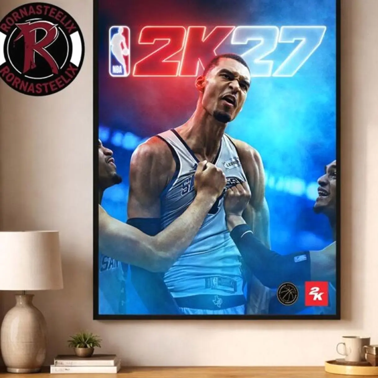 Victor Wembanyama NBA 2K27 Standard Edition Cover Athlete Poster Decor Canvas