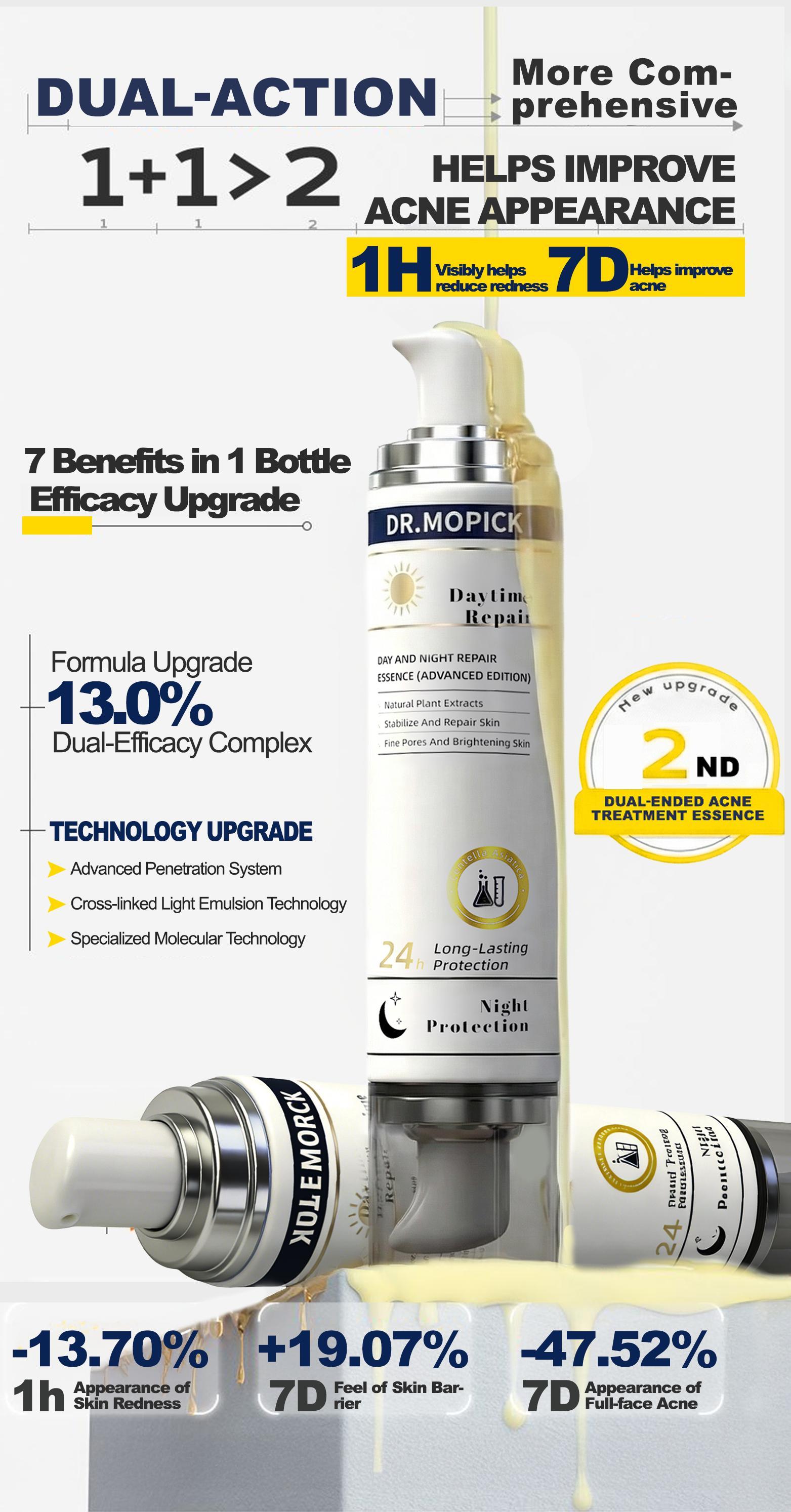 DR.MOPICK 24H Acne Care Essence, Clears Blemishes & Refreshes Skin By Day, Soothes & Prevents Breakouts By Night