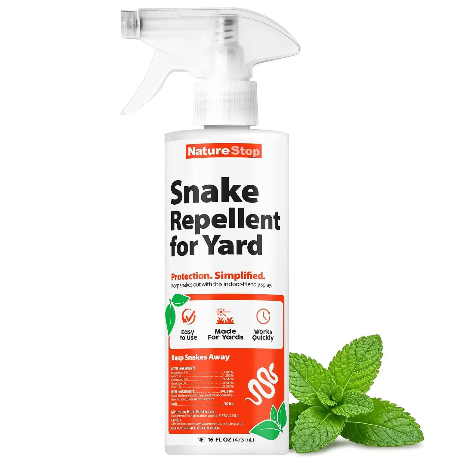Snake Repellent Spray for Yard (16oz) | Deters Snakes, Pet & Family Friendly, Plant-Based Active Ingredients, For Yards & Outdoor Areas, Outdoor Use