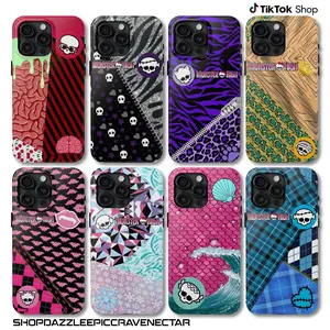 Monster High Character Collection Phone Case, Frankie Clawdeen Lagoona  Draculaura Phone Cover, Y2K Gothic Girl High Zipper Patchwork 17 Air Pro Max