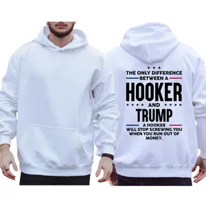 The Only Difference Between A Hooker And Trump A Hooker Will Stop Screwing You When You Run Out Of Money Hoodie, Funny Shirts, Liberal Tee