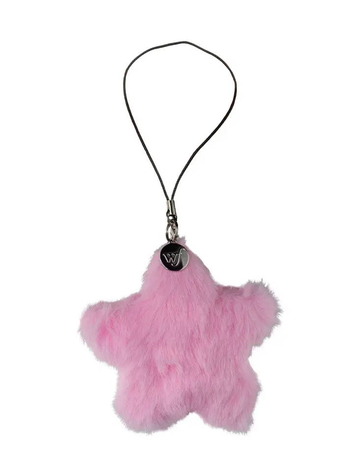Pink Fluffy Star Charm | Limited Edition Trendy iPhone Charm Accessory | Dainty Cute Puff Starry | Women Owned Small Business | Fluffy Pink Star Phone Charm | Gift For Her | Cute Attachment For Phone Case