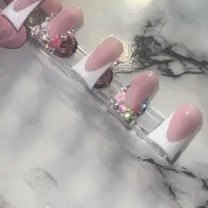 Bling French Tip Duck Nails
