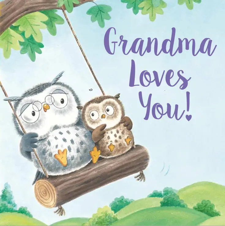 "Grandma Loves You" Board Book - English Bedtime Story for Grandma-Loving Children & Early Readers, with Charming Owl Art That Sparks Cozy Stories, Cute Children's Literature & Art, Fosters Security & Family Bonding