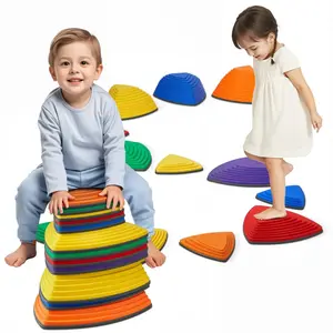 VEVOR Balance Stepping Stones for Kids, 12 PCS, Up to 220 lbs, Non-Slip Toddlers Sensory Stepping Stones, Obstacle Course Coordination Game Toys Indoor or Outdoor Play for Children Aged 3 4 5 6 7 8+