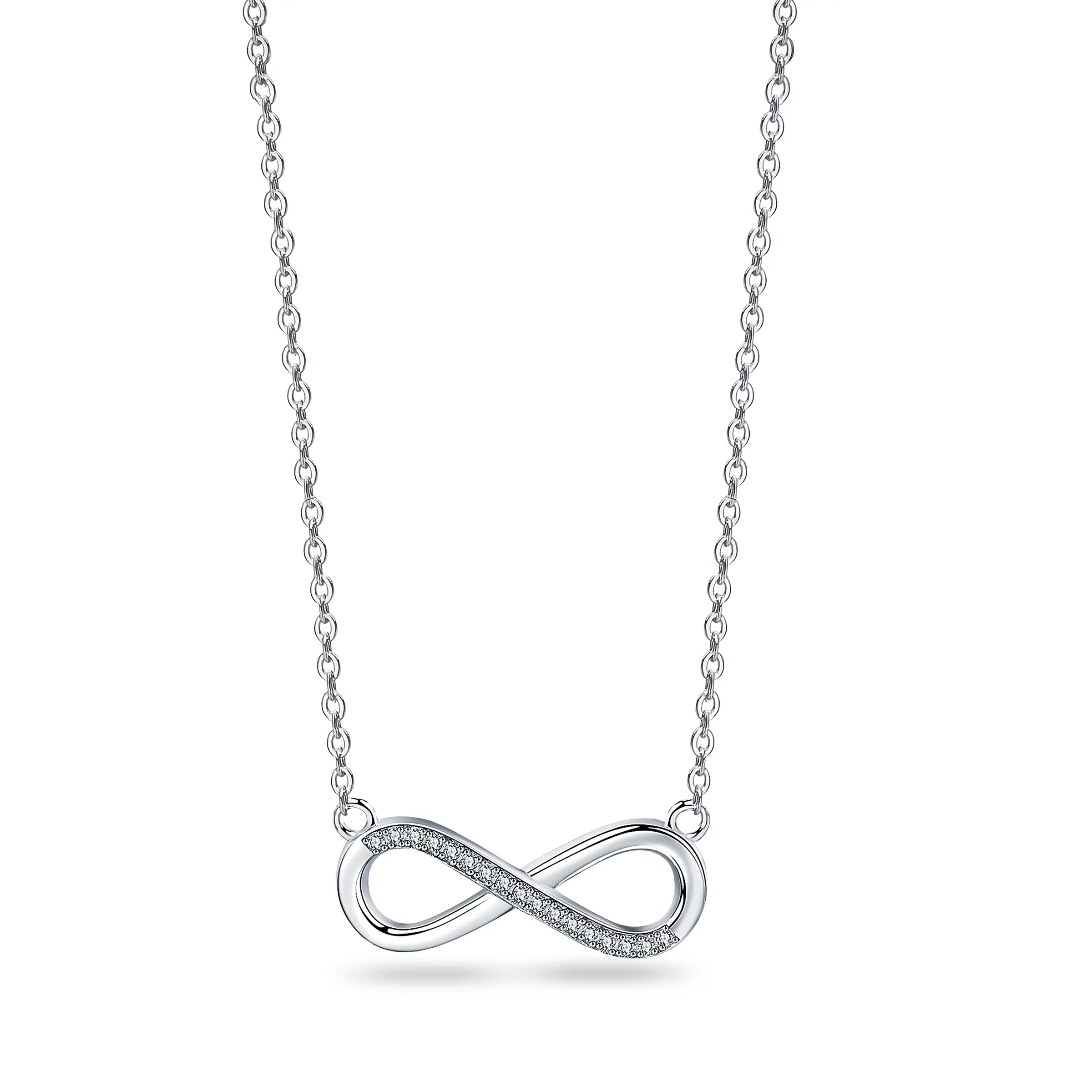 925 Sterling Silver Necklace Love Infinity Pendant Necklace for Women Girl, Silver Ideal Jewelry for Wife Mother