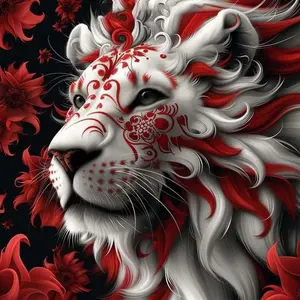 5D Diamond Painting Kit, Lion Head Design, Full Round Drill Art Set, Home Decor Gift Idea, DIY Craft Supplies, Diamond Art Tools