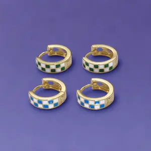 Checker Hoops Earrings