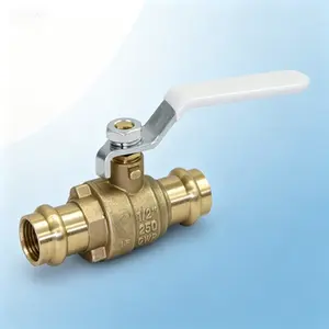 Full Port Ball Valve 3/4 Inch Press Connection - Lead-Free Brass, No Solder Required - Reusable Press Fit Ball Valve for Potable Water & Hydronic Heating - Corrosion Resistant, Full Flow Design