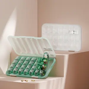 Portable Pill Box Seven Days a Week Portable Medicine Dispensing Box Three Meals a Day Medication Reminder Box Large Capacity Medicine Dispenser, Detachable Daily Medicine Container Dispenser Box, Used for Vitamin Fish Oil Supplements