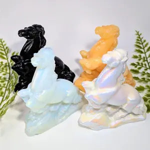Crystal Horse 4 Inch Opaline Carving Figurine