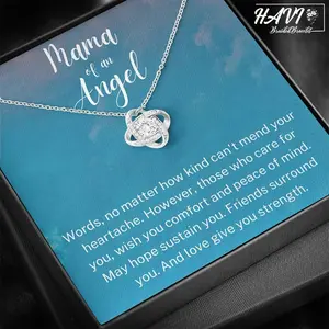 Personalized Love Knot Necklace, Mama Of An Angel, Child Loss Gift, Condolence Gift, Baby Loss Gift, Miscarriage Gift, Loss Of Baby, Sympathy Gift