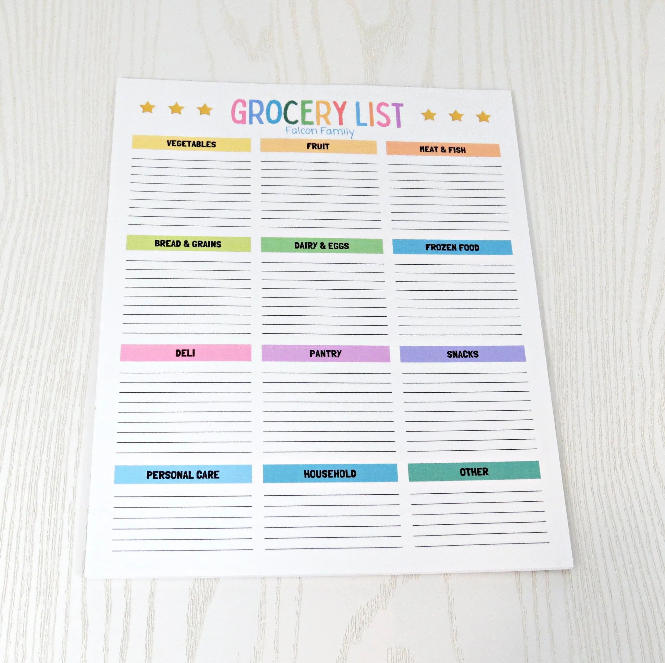 Grocery List Notepad - Fridge Grocery List Note Pad - Refrigerator Meal Planner Weekly - Shopping List Categories and Blank Grocery Shopping Space - 52 Page All Out of Notepad Weekly Planner