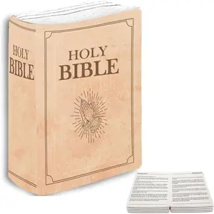 Holy Bible Plush Pillow – Book Shape, Openable Design, Inspirational Bible Verse, Cozy Beige Throw Pillow for Home Decor and Faithful Comfort Generic Generic