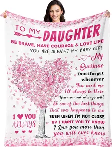 Daughter Gifts from Mom Dad - Daughter Birthday Gifts - Easter Gift for Kids - Mothers Day Graduation Gift for Daughter's - Best Daughters Ever Present - to My Daughters Blanket