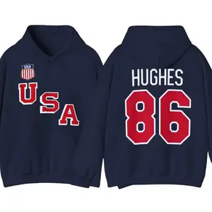 Retro USA HOCKEY Jack Hughes #86 Hoodie, Sweatshirt, T-shirt, Jack Hughes Tee, Short sleeve Crewneck Day Oversized