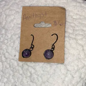 Amethyst Circle Earrings