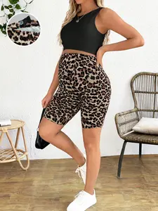 Women's Pregnancy Leopard Print Skinny Pants, Adjustable Waist Design, Comfortable Fashion Maternity Wear, Suitable for Daily & Sports