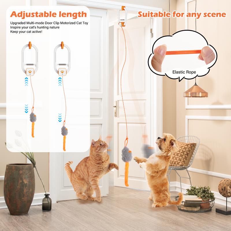 HAPPYCODE Electric Cat Teaser with Remote, Interactive Pet Toy, Rechargeable Door Clip Design, Dual Modes --- 360° Rotation and Irregular Jumping, Stimulates Mind & Body,cat toys, cat stuff Bird cat stuff cat toys,Christmas gifts,Interactive Cat Toy