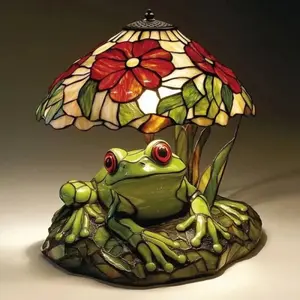 Graduation & Father's Day Gift – Creative 3D Frog Table Lamp with Floral-Painted Design, Warm Glow Night Light for Bedside, Office Desk or Study, Cozy Home Decor for Nature Lovers, Modern Aesthetic Vibe Birthday & Holiday, Nature Lovers' Modern Aesthetic