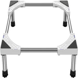 Mobile Fridge Stand Base- 4 Heavy Duty Wheels with 8 Increasing Height Feet Furniture Dolly, Adjustable Washing Machine Stand with Wheels Max Load 992LB/450KG Base Stand for Washer Refrigerator Dryer