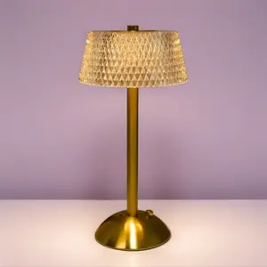 USB Rechargeable Table Lamp, Vintage Touch Control Nightstand Lamp, LED Night Light, Decorative Ambiance Lighting for Bar, Living Room, Bedroom and Dining Room