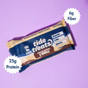 Tidetreats S'mores Crispy Rice Protein Bars - 25g Protein, 7g Fiber, Clean Ingredients, Perfect Post-Workout Snack Grain