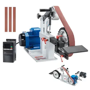 VEVOR Belt Grinder Sander,  72 x 2-Inch Variable Speed Belt Polisher with VFD, 1500W 2HP Polishing Grinding Machine with 3 Grinding Moulds & 3PCS Sanding Belts for Metalworking, Knife Making