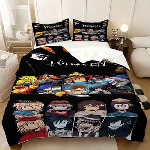Forsaken pattern classic bed three-piece set, elegant printing including quilt cover double pillowcase, Christmas and New Year gifts intimate, dormitory bed and breakfast soft, film and television fans, animation fans collection gifts.