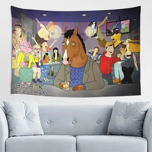 BoJack Horseman Sitcom Tapestry - 60x40 Inch Vibrant Wall Hanging Art for Bedroom, Living Room, or Dorm Decor 100% Polyester, Soft & Durable Variant Home Goods Home Textile Party Decoration