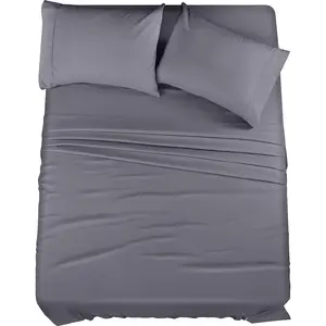 Utopia Bedding Queen Bed Sheets Set - 4 Piece Bedding - Brushed Microfiber - Shrinkage and Fade Resistant - Easy Care (Queen, Grey)