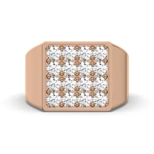 Men's Jewelry - Men's VVS Lab Diamond Square Diamond Ring | Rose Gold