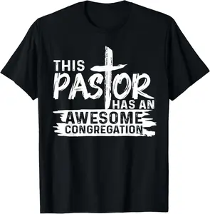 100%cotton Funny Pastor Appreciation Gift Men Christian Church Priest T-Shirt-1