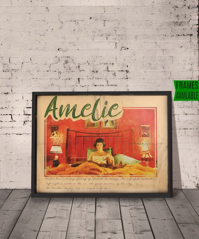 AMELIE Movie Poster | Le fabuleux destin d'Amélie Poulain Poster | Retro Wall Art Print Film Poster