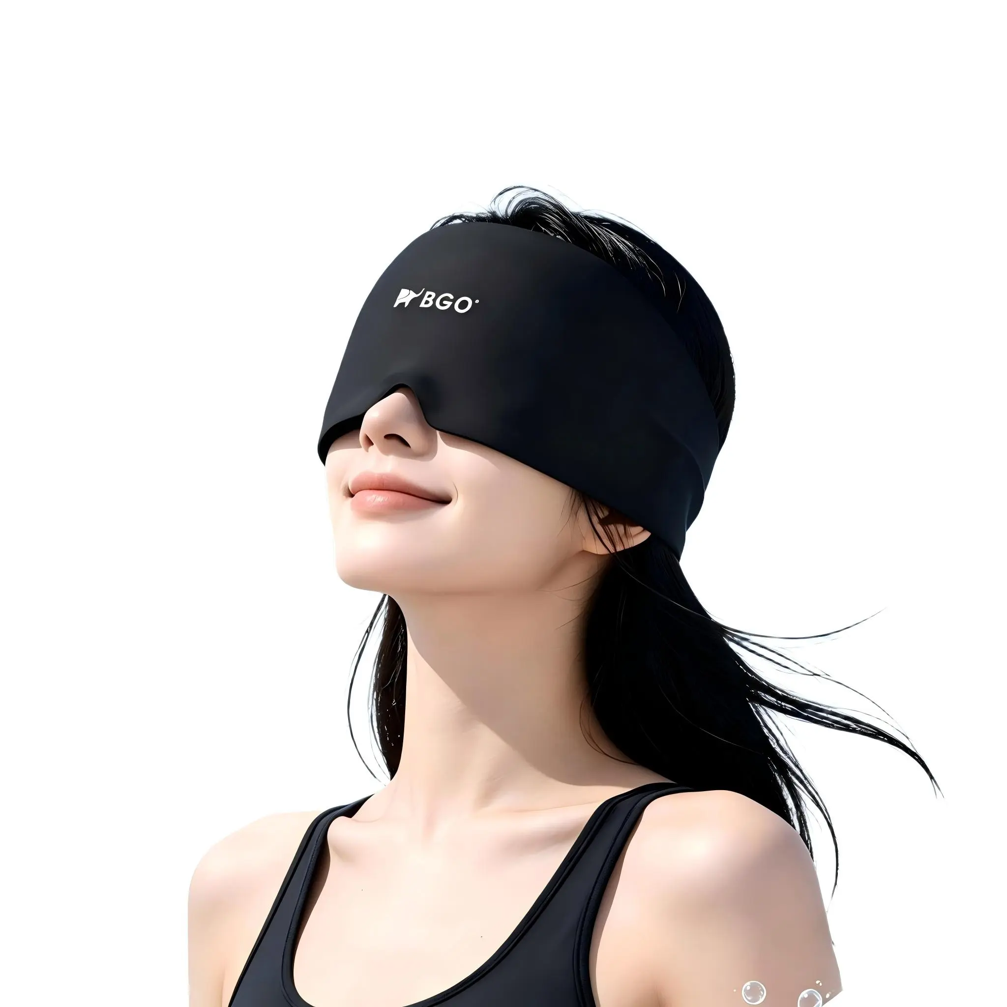 BGO Ice Cooling Head Relax Cap, 360° Full Coverage Gel Cold Therapy Wrap, Reusable Stretchable Hot Cold Gel Head Cap for Daily Rest